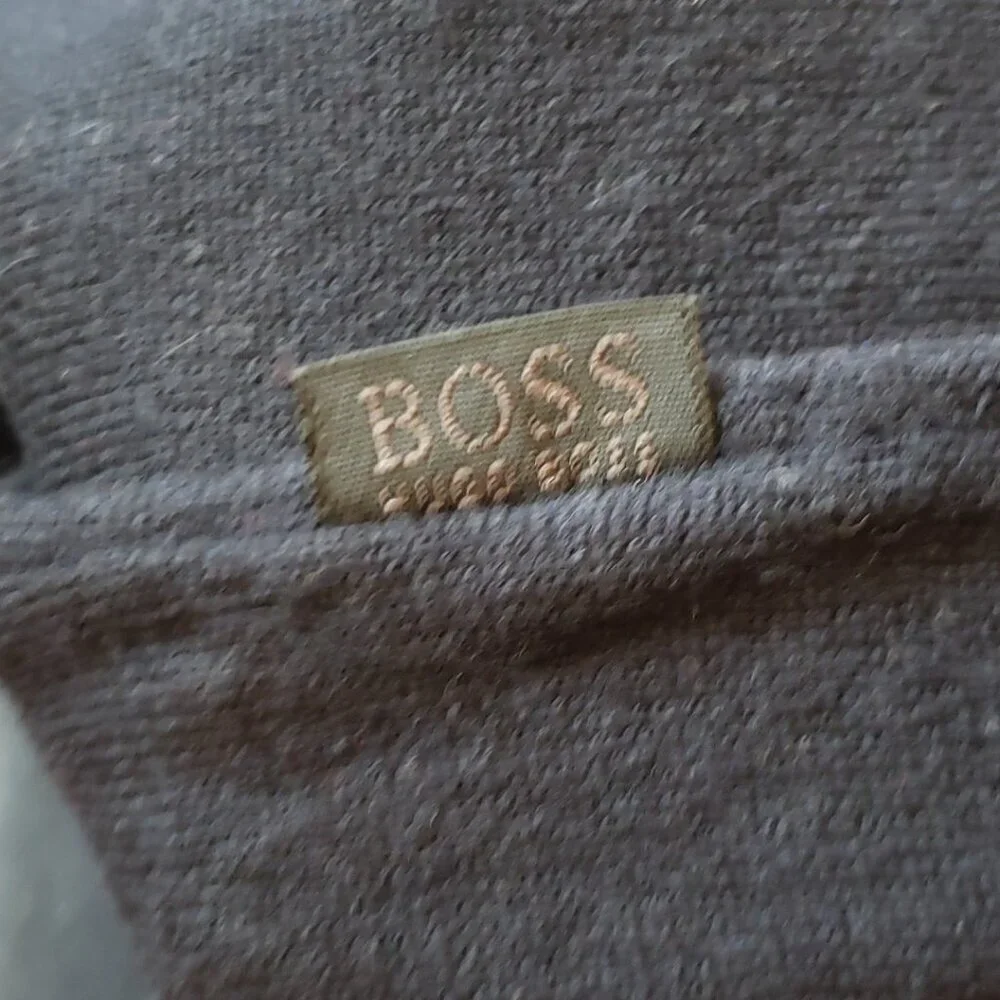 Boss Hugo Boss Mens Virgin Wool Sweater Made In Italy Midnight Medium